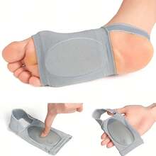 1 Pair Arch Support Socks, Soft Elastic Arch Pressure Socks, Silicone Pad Foot Protector, Suitable For Daily Walking - Grey - View 3