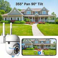 szsinocam 1PC 1080P PTZ WiFi Camera,2.4G Outdoor Monitoring Cam,355°Horizontal‑90°Vertical Rotation,Motion Tracking,Two‑Way Audio,Full‑Color Night Vision,24H Recording,USB Powered,Power Adapter Not Included - White - View 2