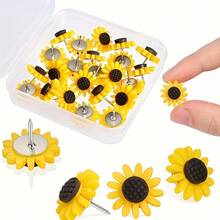 20/30 cái đinh ghim hoa hướng dương vàng, ghim trang trí cho bảng bần, ảnh, bản đồ tường và đồ dùng học tập - Nhiều màu - Xem 1
