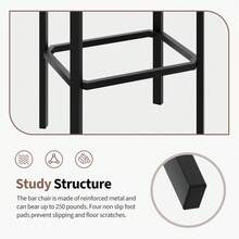 GOCAPTAIN Bar Height Backless Bar Stool Set - 25-Inch PU Leather, 2-Inch Thick Cushions, Heavy-Duty Metal Frame With Footrest, Easy To Assemble - Brown/Black, 2/4 Piece Set - Brown - View 5
