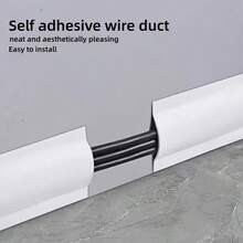 Self-Adhesive Flexible Cable Management Tube With Wire Slot - No Drilling Required, Bendable Cable Organizer, Suitable For Room Corners, Anti-Trip Cable Protection, Widely Used For Wire Management On Walls, Floors, And Baseboards (Matte White) - Multiple Styles - View 3