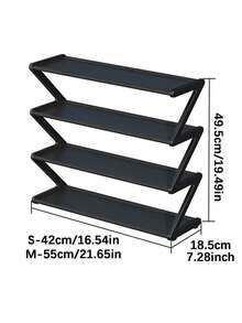 Z-Shaped Plastic Shoe Rack, Floor-Standing Multi-Functional Large Capacity Storage Organizer, Easy Assembly, Space-Saving Essential For Home And Dorm, Suitable For Living Room And Bedroom - Multicolor - View 5
