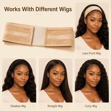3 Colors Velvet Square Lace Wig Grip Band Adjustable Non Slip Wig Fix Headband For Women Suitable For Lace Front Wigs Hair Pieces Daily Wear, Halloween - View 2