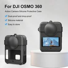 Untuk Osmo 360 PULUZ Pelindung Silikon dengan Penutup Lensa & Tali Pengikat (Hitam) - View 2
