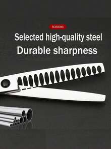 1pc Professional Hair Cutting Scissors, Hair Trimming Scissors, Hairdressing Tool For Salon And Home Use, Cutting Rate 10%-45% - Silver - View 6