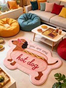 1 pieza Alfombra con forma de perro salchicha rosa, estilo curativo lindo, felpudo, alfombra pequeña, alfombra de bienvenida, alfombra, alfombra de piso, felpudo exterior, alfombra de cocina, alfombra de puerta principal, alfombra de área, alfombra exterior, decoración del hogar, alfombra de área, alfombra de jardín, alfombra lavable - Multicolor - Ver 4
