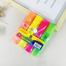 4pcs/6pcs Colorful Highlighter Pens, Underline Marker Pens, Colored Marker Pens, Chisel Tip Fluorescent Label Pens - A - View 8