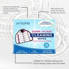 JAYSUING Down Jacket Cleaning Wipes, Stain & Oil Remover, Portable Mini Wipes For White Sneakers And Down Jackets - 1 Box Pink Panda - View 6