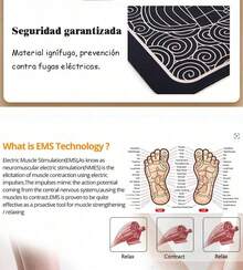 Foldable Electric Foot Massager With Pulse Stimulation, 19-Level Acupressure Mat, LED Display For Home And Office Relaxation - Black - View 3