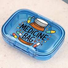 1pc Portable Mini Storage Box With Weekly/Daily Compartment Design, Includes Pill Bag And Pill Illustration - Dust-Proof Pill Box, Durable Plastic Storage Box, Suitable For Work Or Travel To Put In Pocket And Wallet - Multicolor - View 4