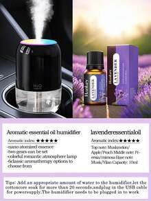 Pelembap Udara Mini untuk Mobil 200ml, Pelembap Udara Kabut Dingin Portabel dengan Lampu Ambient RGB, Pelembap Udara Ringkas untuk Tempat Gelas, Dilengkapi dengan 1 Botol Minyak Esensial untuk Meningkatkan Aroma Mobil, Cocok untuk Mobil, Kantor, Kamar Tidur, Perjalanan, Rumah, dan Ruang Pribadi - silinder - View 18