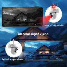 szsinocam 1PC 1080P PTZ WiFi Camera,2.4G Outdoor Monitoring Cam,355°Horizontal‑90°Vertical Rotation,Motion Tracking,Two‑Way Audio,Full‑Color Night Vision,24H Recording,USB Powered,Power Adapter Not Included - White - View 4
