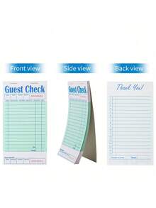 1/2/4 Pack Green Server Order Pads, Suitable For Waiters, Servers, Server Notebooks, Server Checkout Books, Restaurant Paper Checkout Slips, 50 Sheets/Pack, Total 200 Sheets - Multicolor - View 9