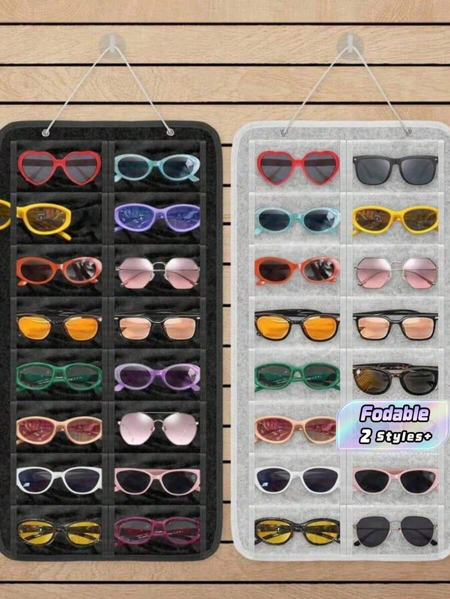 1pc (16-Slot) Felt Eyeglass Hanging Bag, Fashionable Eyeglass Accessory And Jewelry Storage Bag, Wall-Mounted Eyeglass Organizer, Perfect Gift For Birthday, Wedding, Party, Colleagues, Friends And Family, Suitable For Back To School Season
