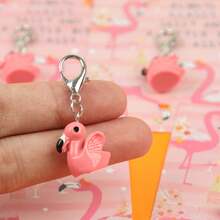 5pcs/10pcs Pink Flamingo Lobster Clasp Keychain, "Always Classy, Sassy And A Little Bit Bad Assy" Paper Card, Funny Pocket Hug Keepsake Gift - Multicolor - View 8