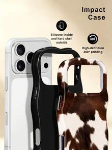 KOOLIFE Vintage Pattern Phone Case: Elegant Neutral Design, Comfortable Touch. Features Button Protection, Breathable Heat Dissipation And Dust-Proof Function; Suitable For Men And Women. Compatible With IPhone 11,12,13,14,15,16,17,18Pro Max. - Coffee Brown - View 2