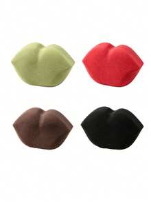 2/4/6/8/10pcs Creative Lip-Shaped Makeup Sponges, 4 Colors Available, High Elasticity Soft Makeup Sponge, Dry & Wet Use, Fits Skin, Suitable For Foundation And Concealer, Unique Shaped Makeup Sponge - Multicolor - View 12