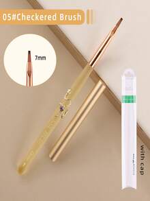 1Pc Detachable Snake Decor Nail Art Brush, Yellow Translucent Acrylic Handle Nail Liner Pen For UV Gel Drawing Painting Carving - Yellow - View 9