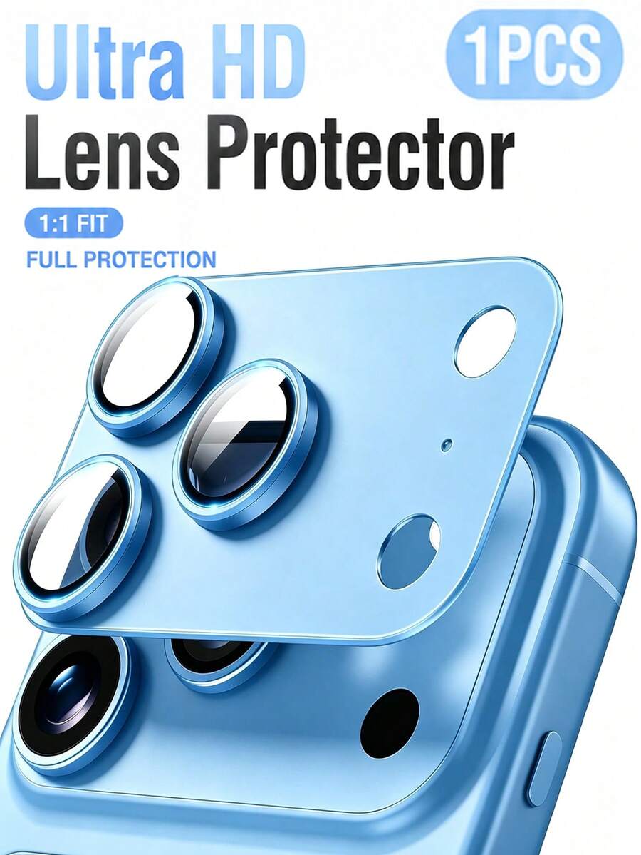 1-Pack [2026 New] 9H Tempered Glass Camera Lens Protector Compatible With Iphone 18 Pro Max/18 Pro, Dark Blue Matte Metal Armor, All-In-One Full Camera Module Cover, AR Anti-Glare, HD Clear, Anti-Scratch, Anti-Fingerprint, Shatterproof, Bubble Free, Easy Install, Case Friendly, Birthday Gift For Friends & Family - Baby Blue - View 1