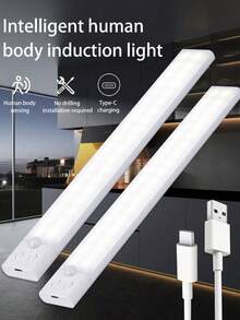 1pc Rechargeable Wireless LED Night Light With Motion Sensor, 3 Color Lighting, Wall Closet Night Light, Kitchen Bedroom Staircase Detection Light, Easy Clip Installation Without Wiring, Suitable For Hallway Cabinet Wardrobe Home Room Decoration - Multicolor - View 8