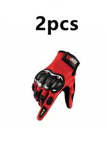 2pcs Full Finger Motorcycle Gloves, Touchscreen Carbon Fiber Knuckle Protection, Off-Road Motorcycle, ATV, Riding, Breathable, Anti-Slip, Shock-Absorbing, Men's And Women's Racing Riding Sports Gear - Multicolor - View 15