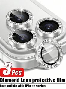 3pcs 9H Tempered Glass Camera Lens Protector Compatible With Apple 18/18 Pro/18 Pro Max/17 Pro/17 Pro Max/16 Pro Max/16/16 Pro/16 Plus/15 Pro Max/15 Pro/15 Plus/14 Pro Max/14/13/12/11 Camera Lens Protector,Phone Accessories, Metal Independent Decorative Protective Film - Gold - View 28