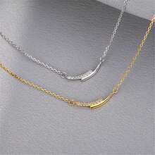 1 buah Kalung Senyum Berlapis untuk Wanita, Desain Minimalis Unik dan Personal, Rantai Tulang Selangka, Perhiasan Modis, Serbaguna, dan Elegan - Emas - View 3