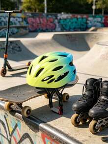 1pc Children's Multi-Function Bicycle Helmet, Lightweight & Breathable, Adjustable Strap, Removable Padding, Suitable For Skateboard And Scooter, Holiday Gift - Multicolor - View 12
