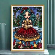 1PC DIY 5D Diamond Painting Kit Christmas Girl Pattern - Round Full Drill Art Mosaic Craft, Home Wall Decor, Unframed - No Frame - View 2