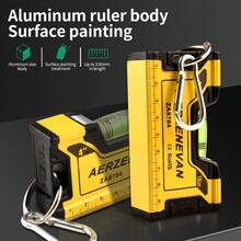 1pc Mini Magnetic Spirit Level, 10cm Aluminum Alloy Portable Bubble Level Ruler, High Precision 0.5mm/M Shock‑Resistant Measuring Tool With Carabiner For DIY Home Repair - Spirit Level - View 3