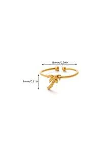 1pc Or 1set Stainless Steel Palm Tree Necklace & Ring, Unisex, 18K Gold Plated Coconut Tree Ring & Necklace, Plant Pendant Jewelry - Style 3 - View 14
