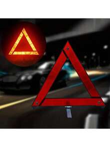 1pc Red Reflective Warning Triangle With Storage Box, Compact & Portable For Emergency Road Safety | Car Safety Must Haves, Roadside Emergency Kit, Vehicle Emergency Essentials, Car Trunk Organizer, Reflective Safety Gear, Travel Safety Accessories - Tripod - View 2