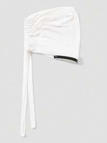 1pc Women's Solid Color Anti-Slip Elastic Band Base Cap Adjustable Scarf Hat - White B - View 6
