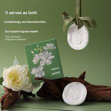 1pc Premium Embossed Plaster Fragrance Pendant, Same Scent As Physical Store, Suitable For Various Occasions, Also A Delicate Gift Choice - Freesia - View 2