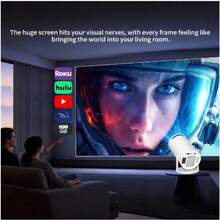 2026 Portable Mini Projector With WiFi And BT5, Native 1080P, Support/Decoding 4K, Auto Keystone Correction, Small Projector Compatible With/TV Stick/Laptop For Bedroom Wall - HY300-q - View 4