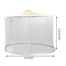 Patio Umbrella Mesh Screen, Outdoor Umbrella Netting With Zipper Door, Polyester Hanging Screen For Garden Patio Table Camping And Outdoor Dining - White - View 2