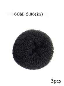 2/5pcs Black Donut Hair Bun Maker Set - Black - View 21
