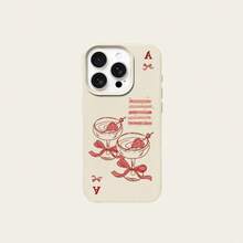 1pc TPU Material Sweet Poker Strawberry Cocktail Bow Pattern Phone Case Compatible With IPhone 17 Pro Max/17/16 Pro Max/15/13/12/11/ S20 FE/A15/S24/A55/ Note 11/Note 12/Note 13 Pro Full Coverage Anti-Drop Soft Shell Protective Cover - White - View 6