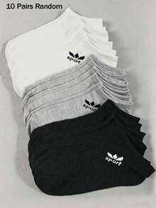 20/10/5 Pairs Random Black White Grey Basic Essentials, Cute Socks, Kids Fall Socks, Fall Footwear, School Girl Essentials, Socks For Girls - Multicolor - View 15