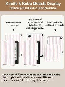 Kingsung Minimalist Striped Pattern Y-Fold Acrylic Tablet Protective Case, Compatible With Samsung Tablet/Pad Mini6/7/9.7/10.2/10.5/10.9/12.9/Pro 11, 10th Generation, Supports Multi-Angle Adjustment, Six Stand Placement Modes, Built-In Pen Slot, Drop Protection, Auto Wake/Sleep. Compatible With Kindle Paperwhite 12th Gen 2024, Kindle 11th Gen 2022, Clara Colour. - Multicolor - View 11