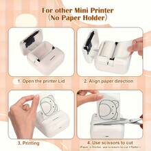 1/3/5/10 Rolls Of Transparent Self-Adhesive Thermal Printing Paper - 57Mm X 25Mm Mini Portable Printer Compatible, Instant Thermal Labels, Supports Pocket Printers' Black And White Printing - View 9