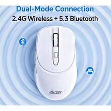 Acer Wireless 2.4G Bluetooth Dual-Mode Mouse, Quiet, Portable, Compact, Business Office, Desktop PC, Apple Laptop Universal Mouse, USB Interface, Black - Wireless Bluetooth Dual-Mode - View 10