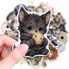 50pcs Weird Creatures Stickers, Halloween Theme Aesthetic Stickers Pack, Perfect For Decorating Laptop, Water Bottle, Phone, Scrapbook, Journal, Bumper, Skateboard, Motorcycle, Luggage, Etc - Multicolor - View 7