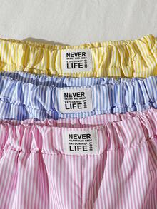 Girls' Striped Long Pants, New Spring/Autumn Drape Casual Wide Leg Pants, Versatile Children's Trousers - Multicolor - View 3