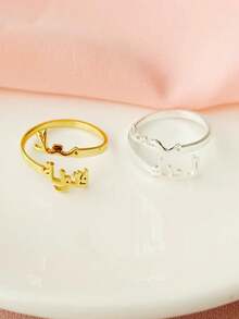 Personalized Double Name Ring, Custom Arabic Name Ring, Open Adjustable Stainless Steel Arabic Ring, Couple Name Ring, Islamic Jewelry Eid Gift - Multicolor - View 5