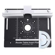 Aluminum Alloy Router Table Insert Plate With Miter Gauge And Flip-Top For Woodworking Workbench; Suitable For Grooving And Profiling; Black, With Millimeter And Inch Scales. - A - View 7