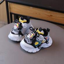 1 Pair Fashionable Baby Sports Shoes, Soft Breathable Fabric, Lightweight Shock-Absorbing Non-Slip Sole, Caring For Baby's Little Feet. Multiple Colors Available, Suitable For Running And Jumping, Essential For Cute Babies! - Black - View 9