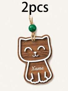 Custom Cat Dog Christmas Ornament, Personalized Name Tree Hanging Decor, Rustic Pet Holiday Style, Customized Name Christmas Tree Decoration, Customizable Cat Dog Keepsake, Festive Home Decor, Christmas Gift For Family, Home Decor, Family, Friends - Multicolor - View 19