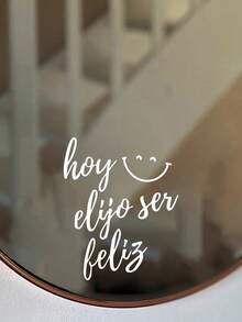 Positive Affirmation Mirror Wall Sticker: "Today, I Choose Happiness" Smile Decal - A - View 11