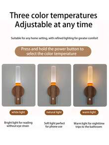 LED Cylindrical Night Light, Smart Charging Magnetic Induction, USB Motion Sensor Wall Light And Wireless Wall Light, Suitable For Home, Bedroom, Living Room, Study, Dorm, Kitchen, Bathroom, Wall Sensor Light, Night Anti-Collision Anti-Fall Lighting - Lighting - View 5